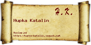 Hupka Katalin névjegykártya